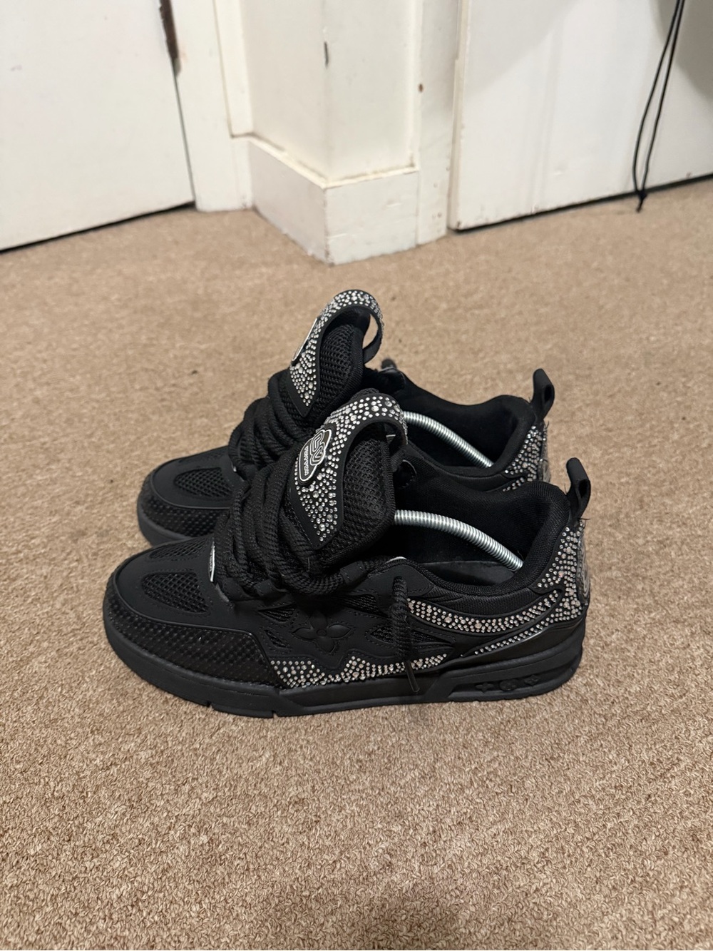 Louis Vuitton Black Sparkle Sneakers - Picture 3 of 6